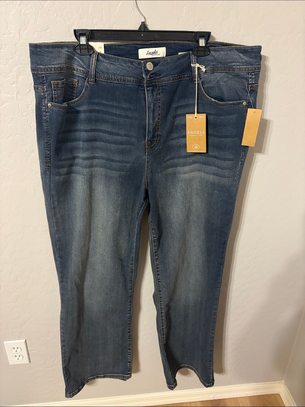 Angels Medium Blue Boot-Cut Jeans with Fading